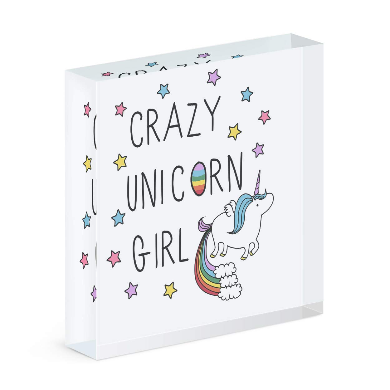 Cadre photo licorne bloc acrylique cadeau anniversaire fille idéal