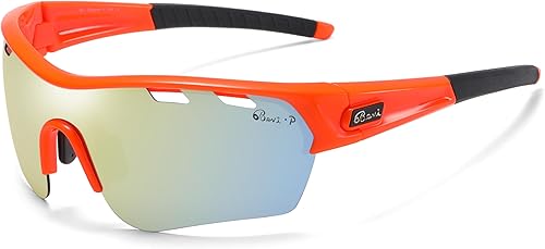 Bevi Lentes de sol deportivos polarizados TR90, marco duradero y ultraligero para hombres y mujeres, béisbol, correr, ciclismo, golf