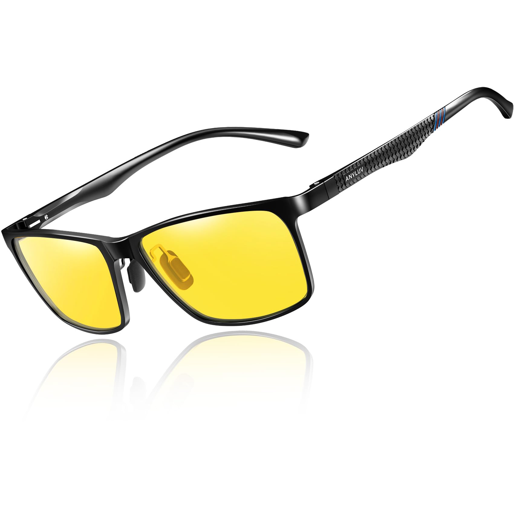 ANYLUV Polarized Sunglasses for Men Rectangular Classic Al-Mg Metal Frame Sun Glasses Mens Sunglasses with UV Protection