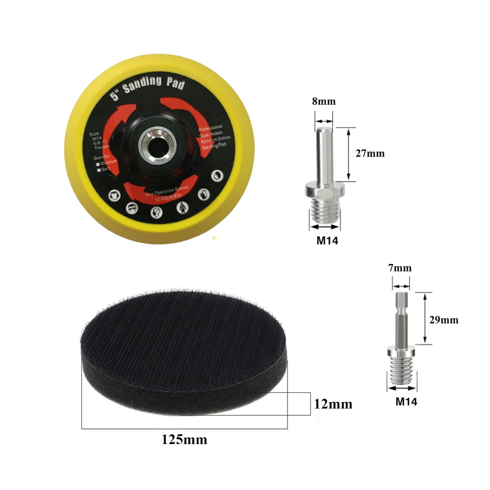 125mm Platorello di Levigatura 5 Pollici Piastra di Lucidatura con Filettati M14 Tampone di Ricambio