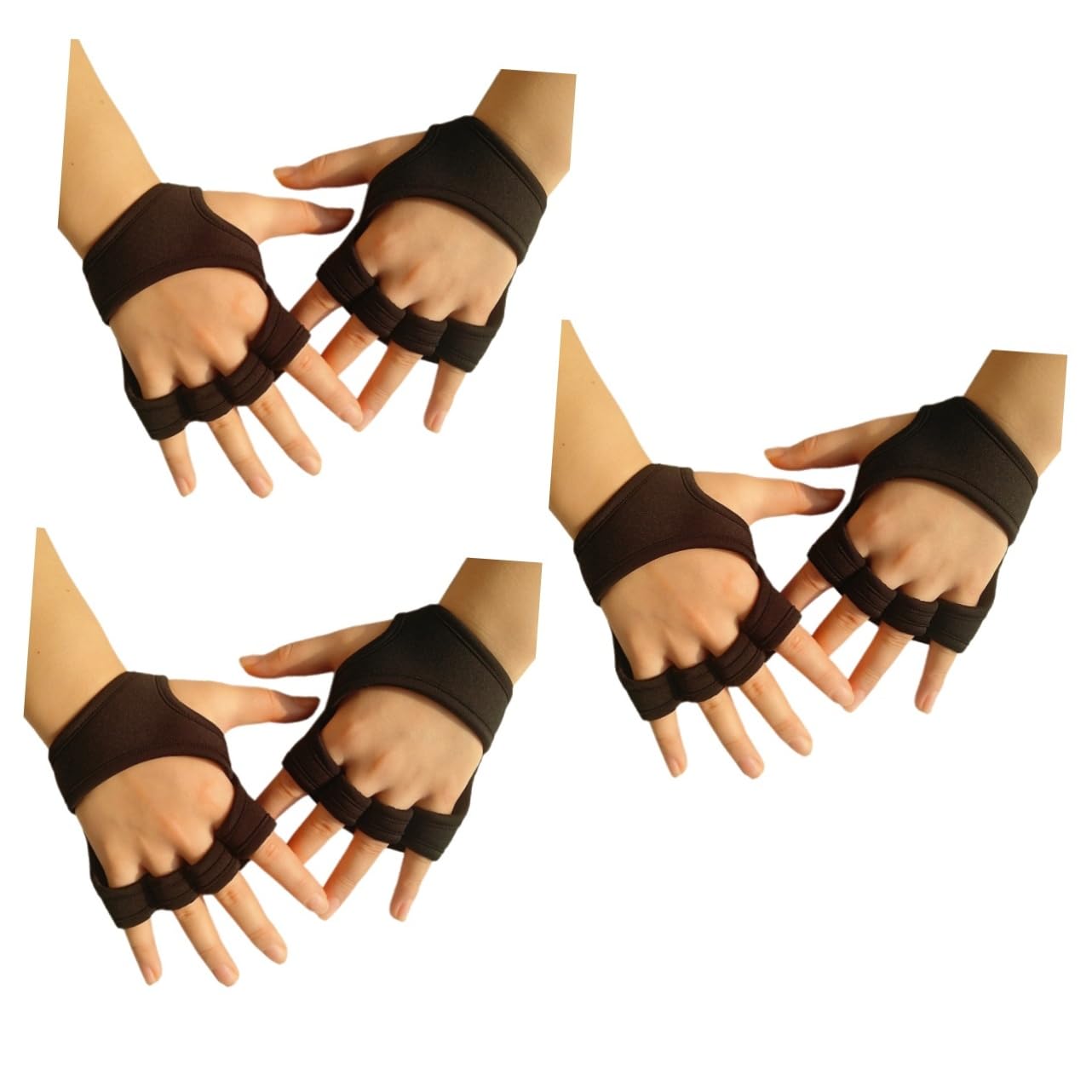 BESPORTBLE 2 Pezzi Guanti Da Palestra Da Donna Guanti Da Allenamento Da Uomo Da Yoga Da Uomo Senza Dita Imbottiti Con Mezzi Con Cinturino In Cotone Di