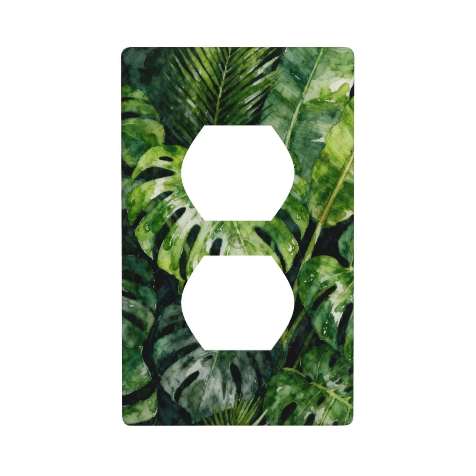 Plant Leaves Decorative Switch Plate Cover-Unbreakable Polycarbonate Wall Plate for Home Office, 1 Gang with Screws