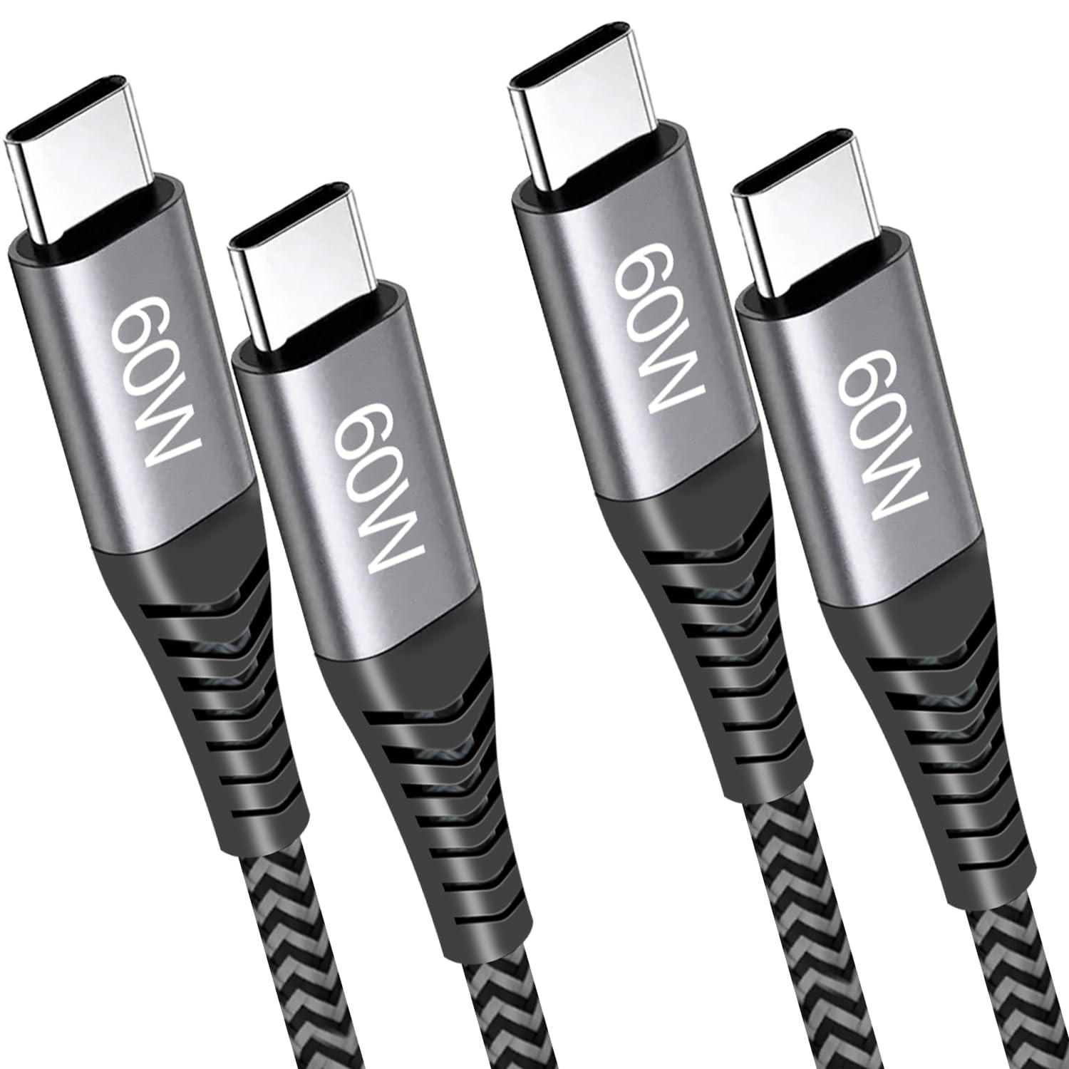 【2 Pack】 (2M/6.6FT) 60W Fast Charging USB-C Cable, Type C PD Charger Cord for iPhone 15 Pro Max/Pro/Plus/15, MacBook/iPad Air Pro 2024, Pixel 8/8 Pro 8a, Samsung Galaxy S24 S23 Flip/Fold 5 4