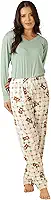 Pijama Feminino Longo, Manga Comprida, Algodão, Plus Size, Casual