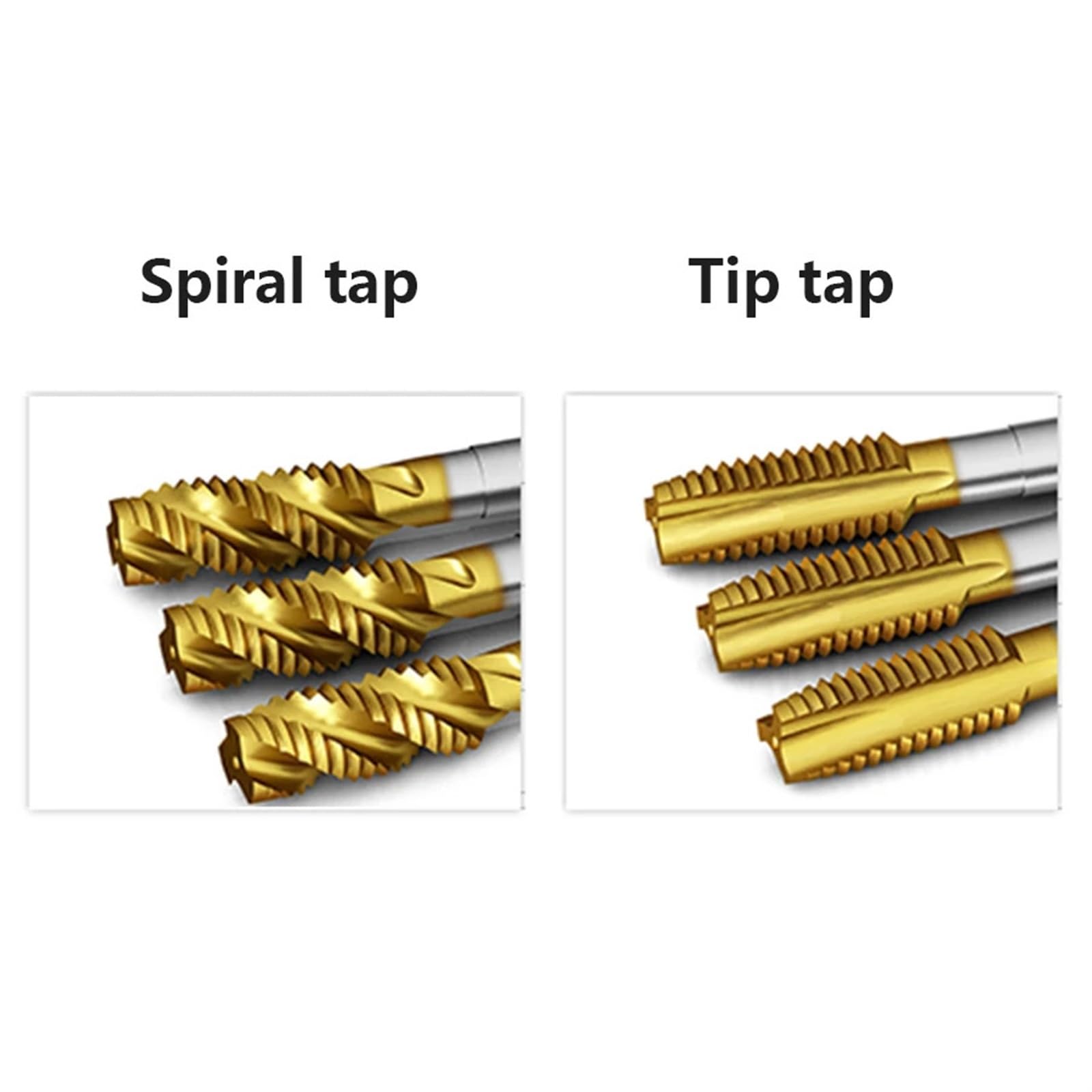 Máquina de enchapado de acero de alta velocidad con macho de roscar con punta en espiral M3 M4 M5 M6 M8 M10 Herramientas de taladro de roscado especiales de acero inoxidable 1 pieza(Spiral tap 10.0mm)