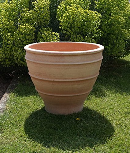 Macetero de cerámica de Kreta, hecho a mano, resistente a las heladas, 45 cm, grande, cerámica para exterior, jardín, terraza,