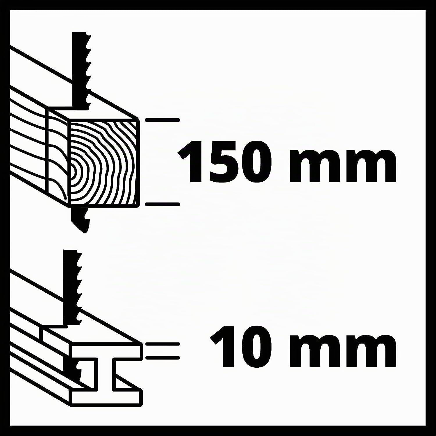 Einhell Scie sabre TE-AP 750 E (750 W, hauteur de course 20 mm, régime maximal à vide 2 500 tours/min, profondeur de coupe 150 mm dans le bois)