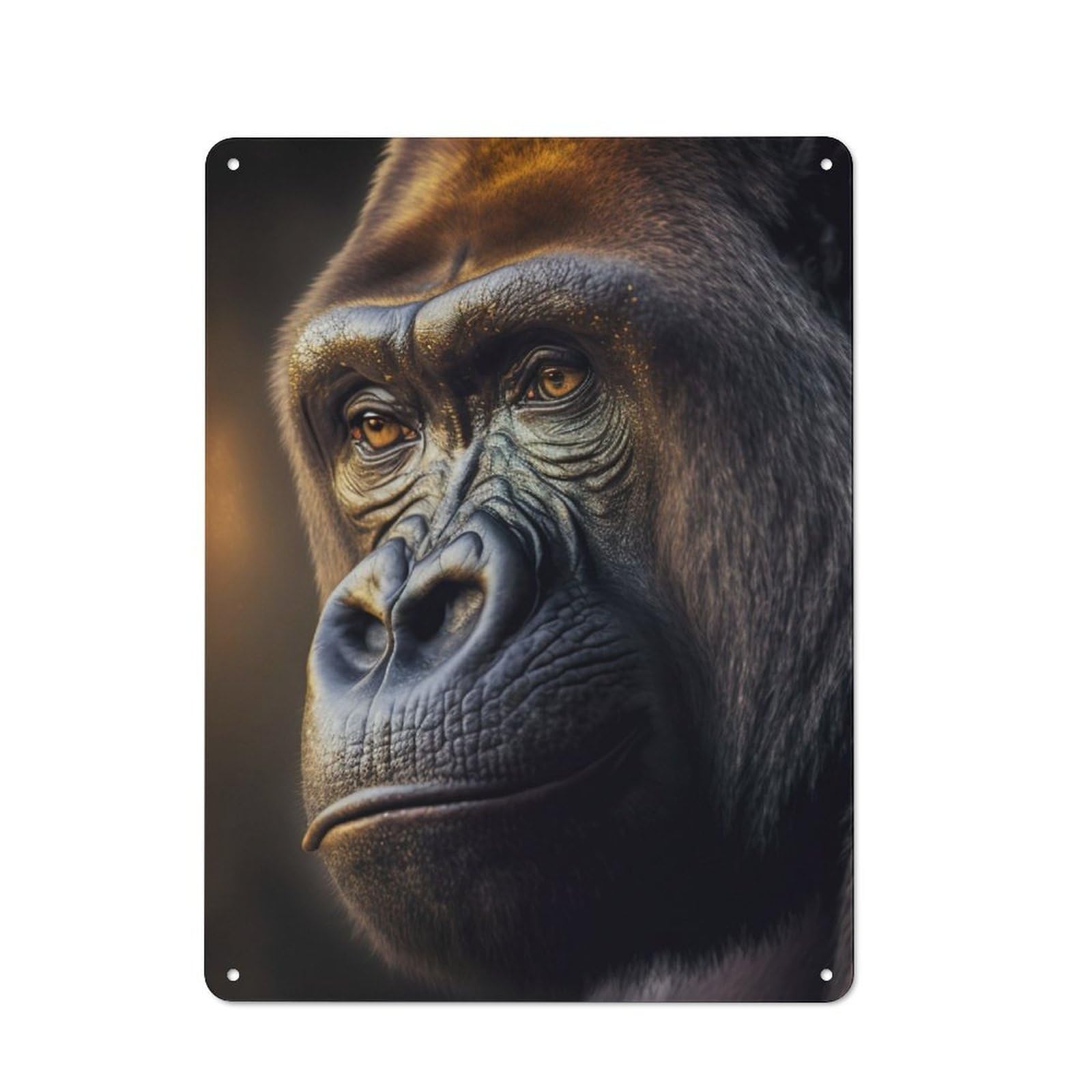 Junmoney The Gorilla Tin Wall Plaque 40X30cm With For Pub Or Café, Suited To Pub Decor Enthusiasts, For Retro Home Interiors