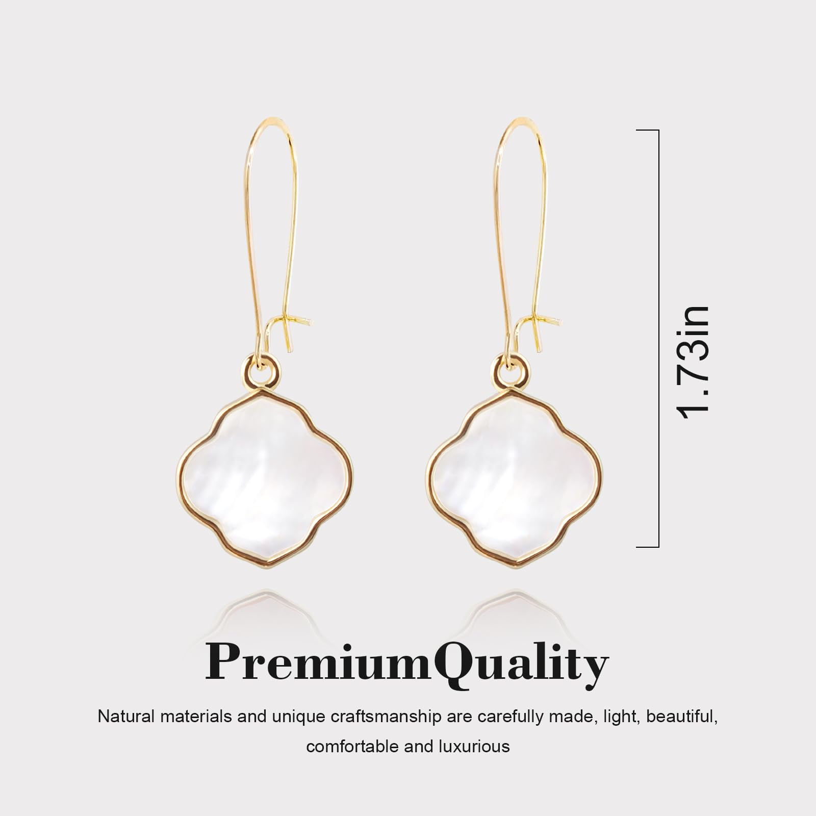 Earrings for Women14K Gold Drops Dangle Pendant Natural Stone Natural shell of Pearl Earrings Handmade Premium Quality Jewelry are the Gift for Mom,Wife and Girlfriend