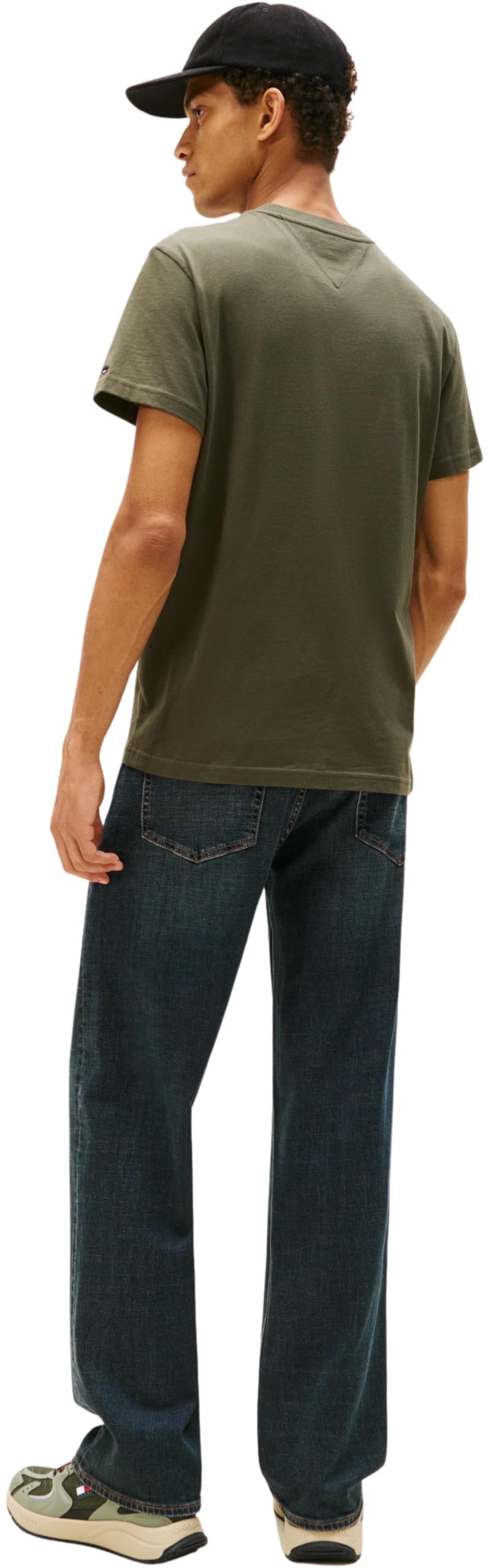 Tommy Jeans Herren T-Shirt Kurzarm Slim Font Play mit Rundhalsausschnitt, Grün (Pewter Green), XXL – Ansicht 2