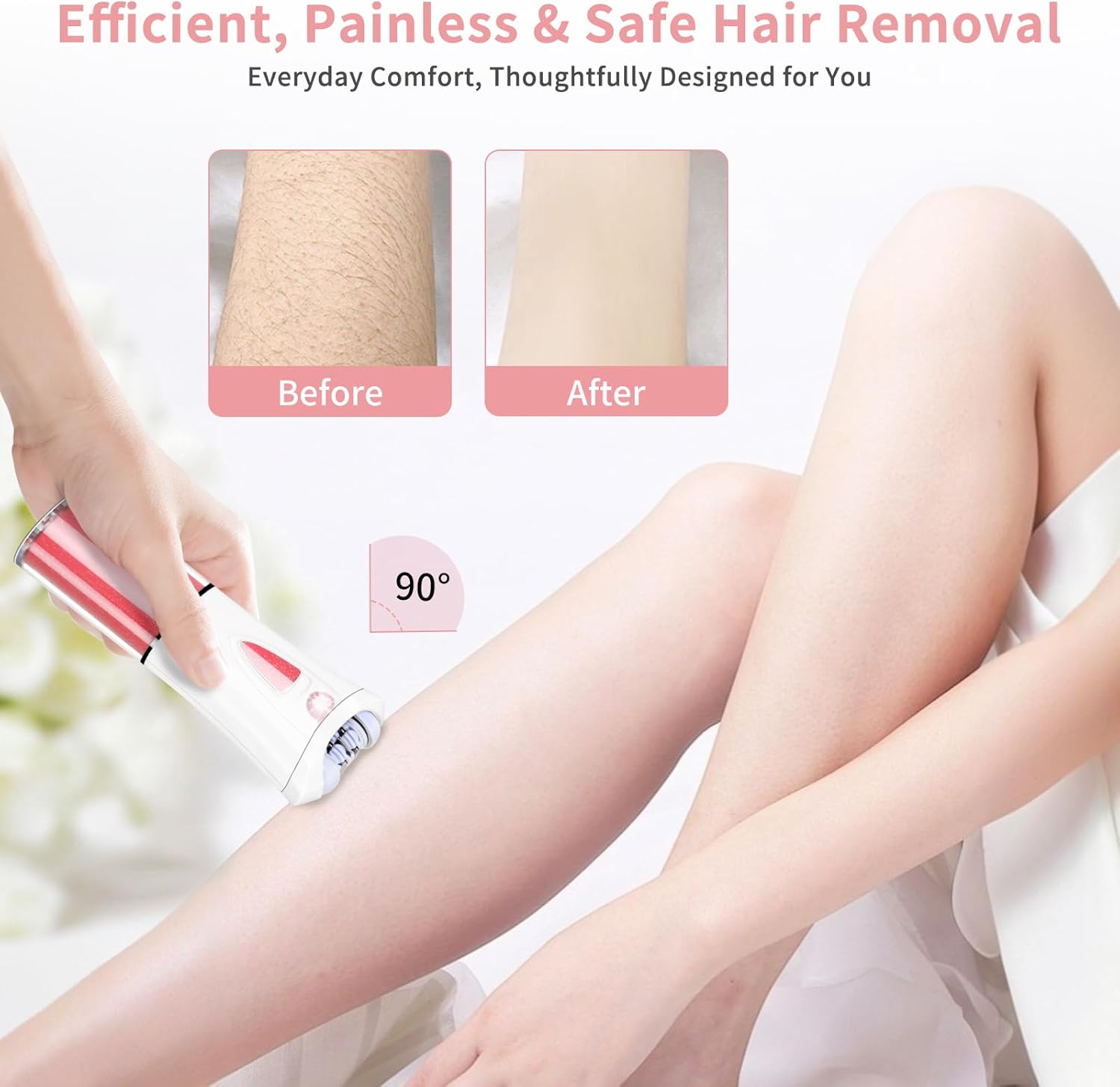 2026 Upgraded Facial Epilator for Women, Cordless Electric Tweezers Hair Removal Device with LED Light, Precise & Painless Face Epilator Hair Remover for Face/Lip/Arms/Legs/Bikini Line (Red)