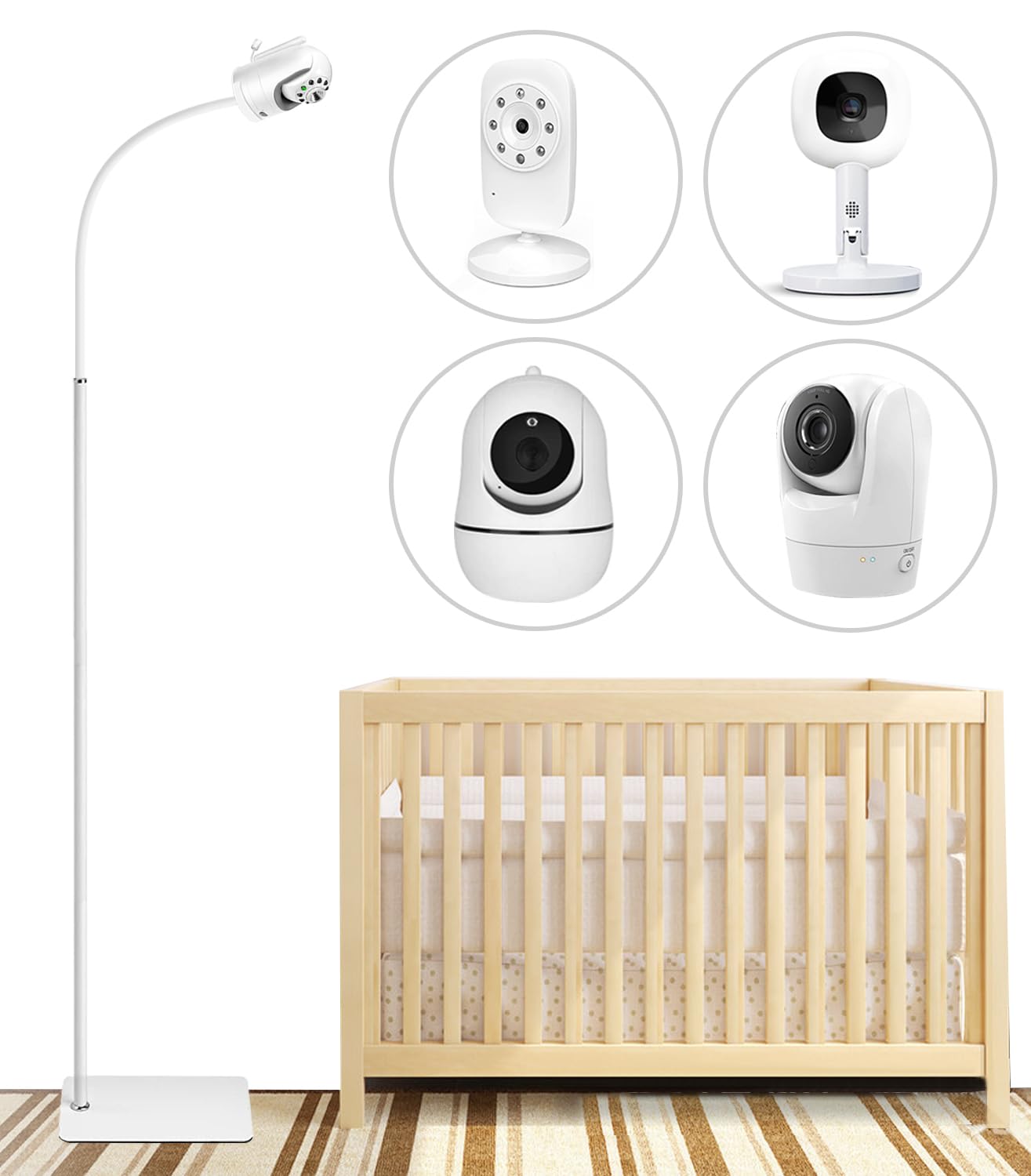 2PACK Flexible Mount for Eufy Spaceview, Spaceview Pro and Spaceview S Baby Monitor
