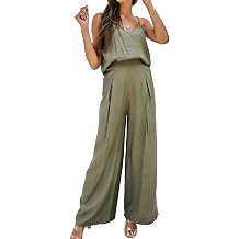 KEOMUD 2 Piece Sets for Women Matching Summer Lounge Set | Vacation Airport Travel Outfits, Soft Comfy Lightweight, Athleisure Clothes, V Neck Camisole Top, High Waist Wide Leg Pants