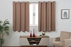 Cortina Blackout Térmica Vários Tamanhos com Ilhós Cromado | Anti Luz e Frio | Tecido Grosso para Quarto e Sala | Instalação Simples | Elegante e Funcional (Avelã, 2,80m x 2,30m)