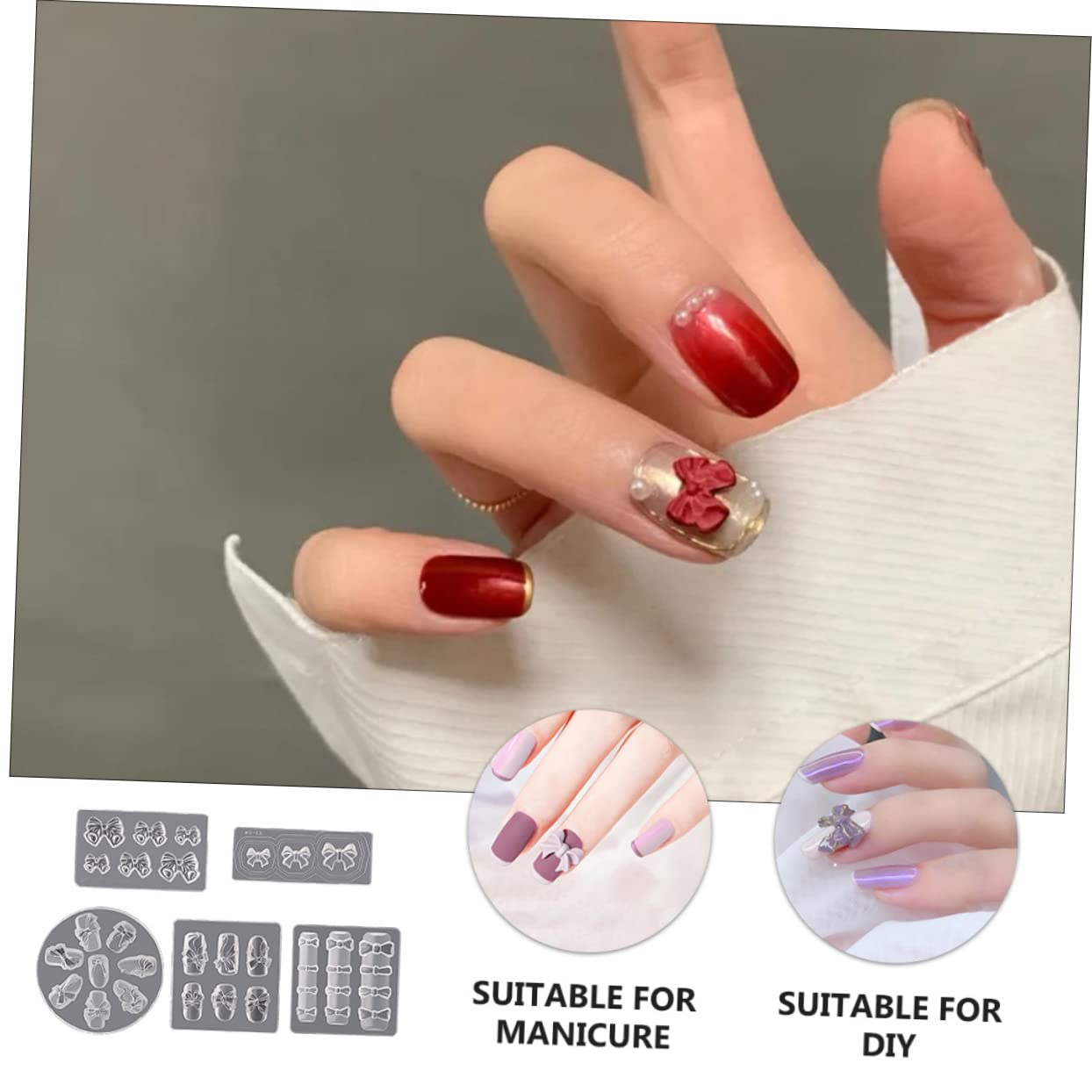 EXCEART 15pezzi Stampi Silicone Per Unghie Artistiche Molds Per Manicure Creativa Strumenti Per Decorazioni Unghiali Eleganti e Riutilizzabili