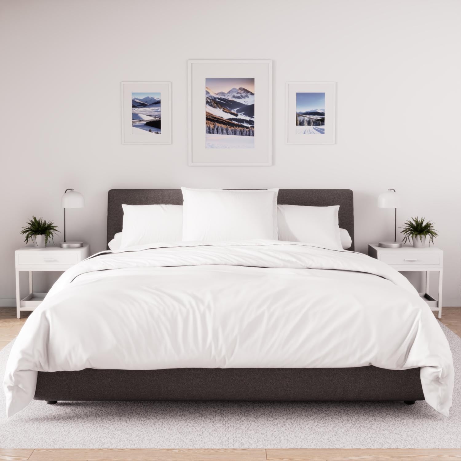 Soleil d'ocre, Funda para edredón en polialgodón 280 x 240 cm Percale Blanco, Ideal para Alquiler vacacional y hostelería