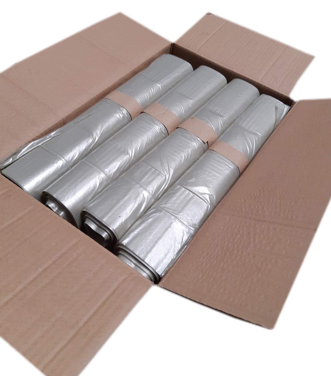 Bolsa de basura transparente 110 l | Lote de 100 bolsas (4 rollos de 25 bolsas) | 30 micras | Muy resistente | todos los residuos y basuras | Anti fugas | Recomendado Vigipirate e