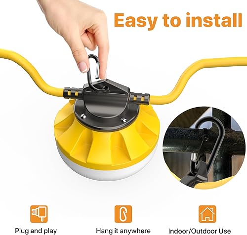 Miniatura 3 de Pvilub Tira de luces de construcción de 50 pies, tira de luces LED de 100 lmW IP65 para el lugar de trabajo para ático, cueva, sótanos, almacén,