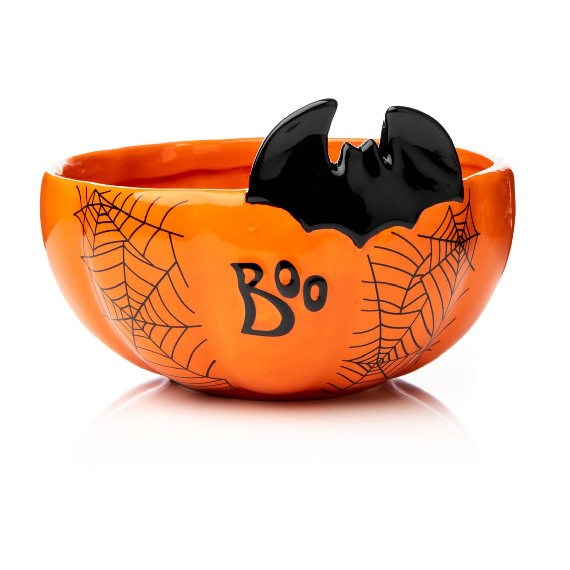 Godinger Halloween Candy Bowl - Fun and Festive Orange Candy Dish for Trick-or-Treating and Halloween Parties