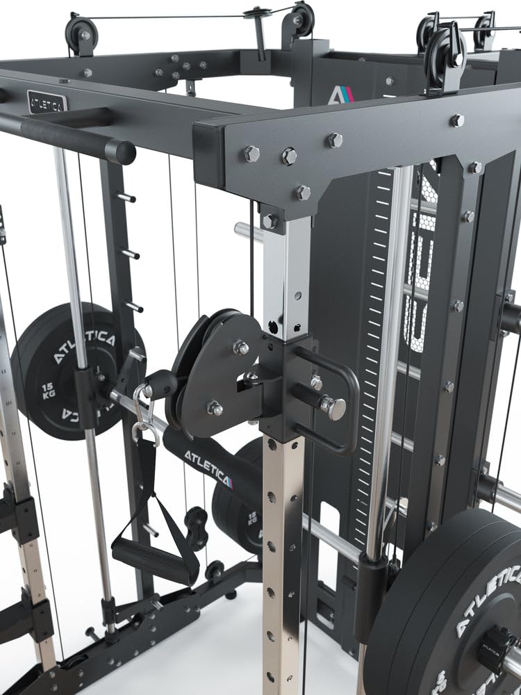 ATLETICA SEK Multipresse Plate Loaded Kraftstation mit Smith Machine | Kompatibel mit Jammer Arms, Beinpresse-Option