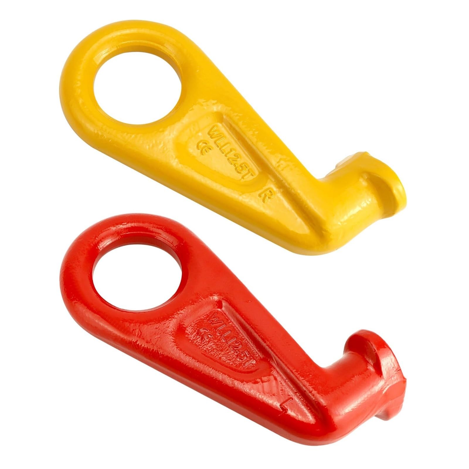 Ganci di sollevamento for container, confezione da 2, 12,5 T, gancio di sollevamento for container in acciaio legato, sinistra e destra, a 45 gradi
