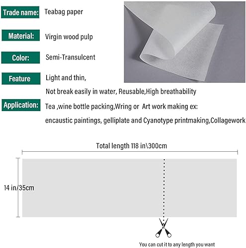 Miniatura 3 de Bolsa de té de artista de 14 x 118 pulgadas para arte de medios mixtos, papel hecho a mano para manualidades