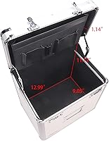 Vista 6 de Vaultz Caja de archivos portátil con asa, 15 x 14 x 17 pulgadas, tamaño cartalegal, caja de seguridad móvil con ruedas para archivar