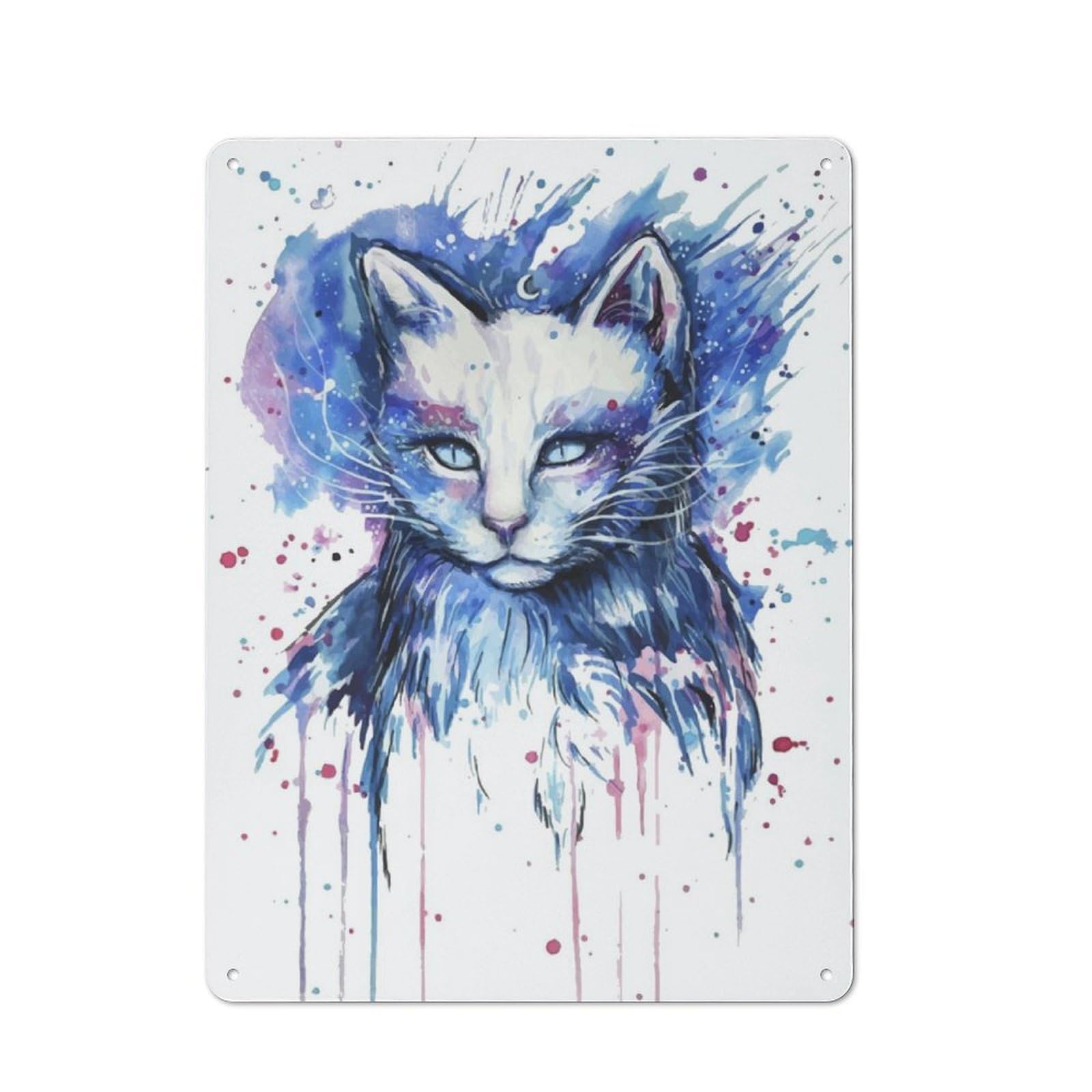 Junmoney Cat 40X30cm Retro Printed Metal Sign With For Workshop Wall, For Vintage Wall Decor Fans, For Themed Room Decoration