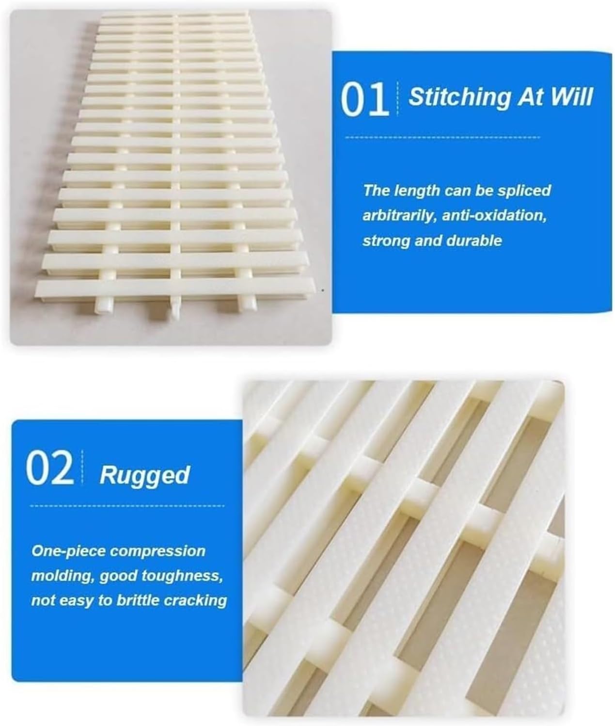 Swimming Pool Grating, Drainage Grate Gutter Overflow Grating, Gully Drainage Grating for Your Sewer Maintenance(White-30cm)