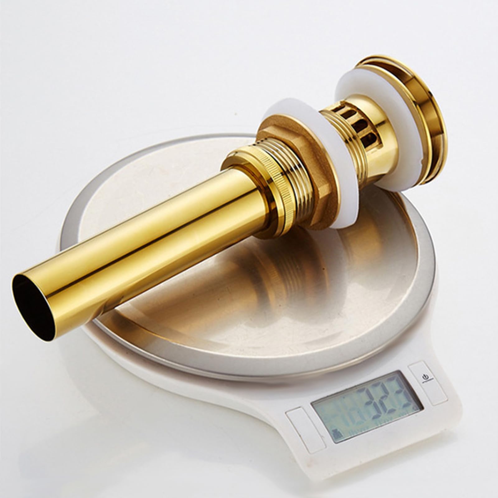 Piletta Lavabo Bagno Click Clack,Oro,Piletta Lavandino,Piletta Lavabo Bagno Pop Up,Premi E Rimbalzo,Scarico Anticorrosione In Rame Pieno,D'oro B
