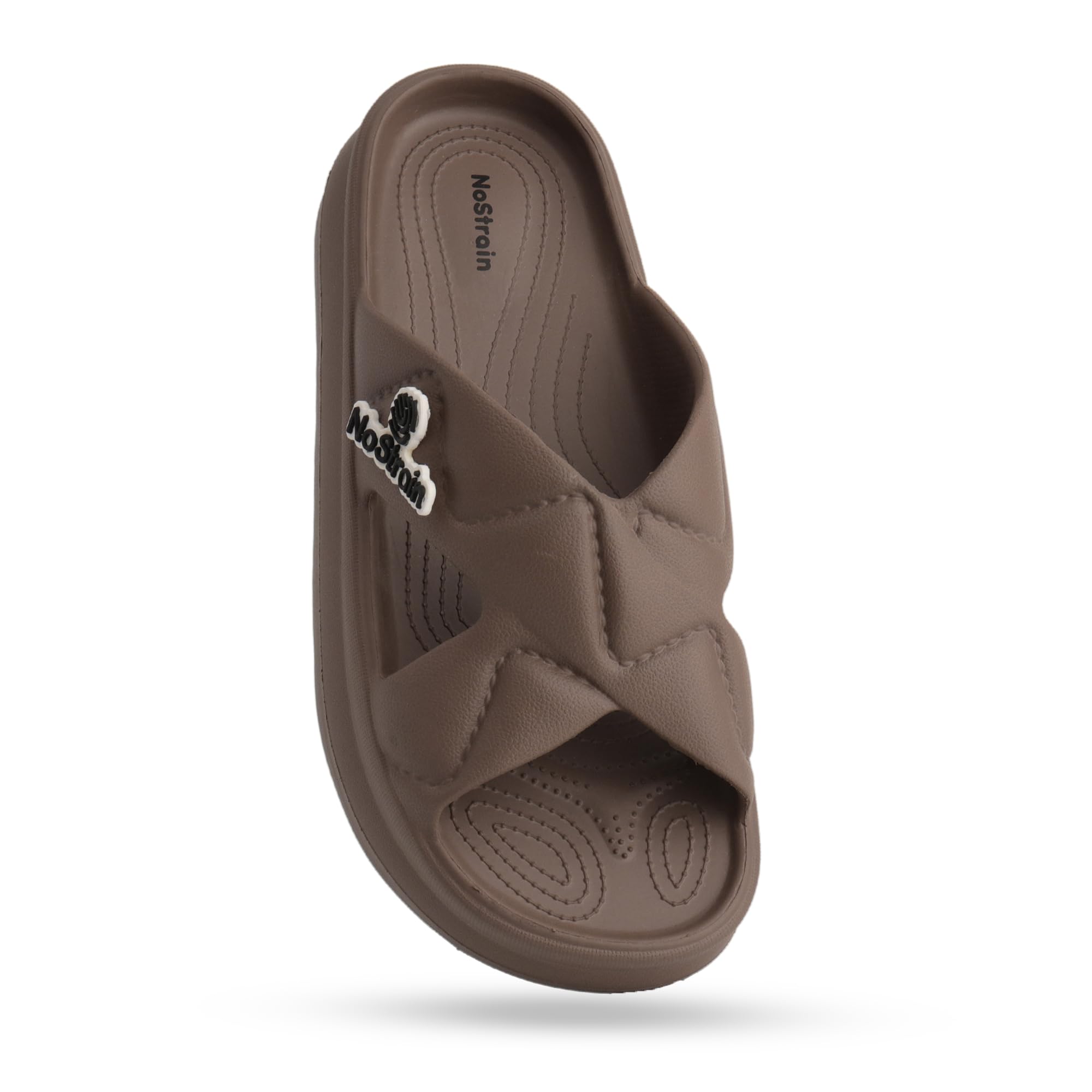 NoStrain Waterproof Sandals for Women - Comfortable Cross Strap Flat Sandals | Casual Daily Wear & Rainy Sandals for Ladies | Soft Foam Water Resistant Footwear