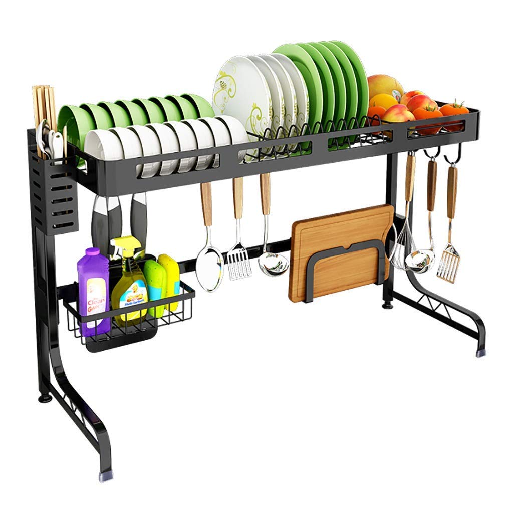 SaryEdge Dish Drying Rack Dish Rack,Black 201,Stainless Steel,Kitchen,Dish Drying Rack,Drying Rack,Tableware,Drainer,Organizer,2 Sizes,