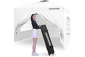 OASISHOME Pop-up Canopy Tent with 4 Sidewalls