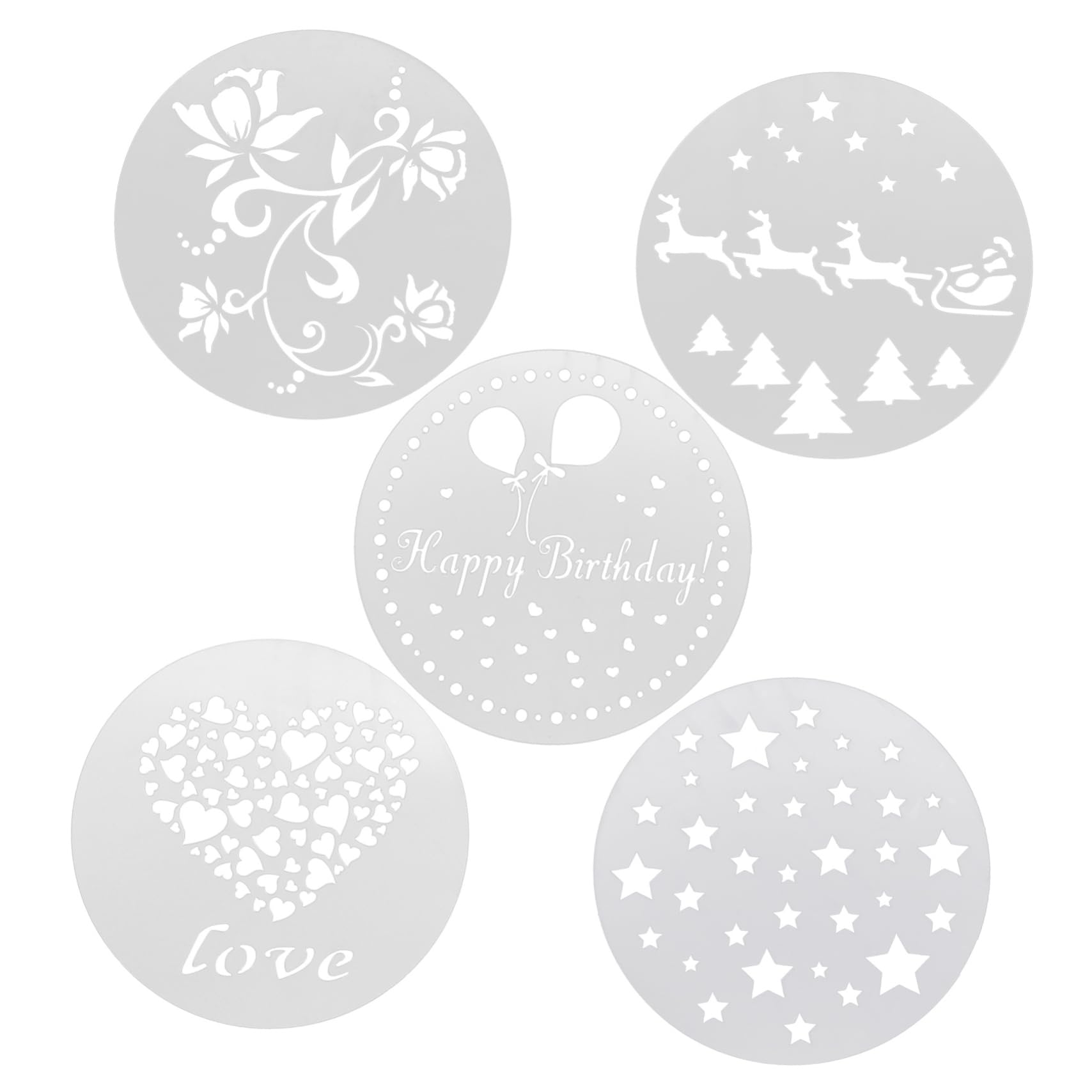 SOLUSTRE 1Set Coffee Stencils for Latte Art Washable Reusable Latte Decoration Tools for Cappuccino and Espresso Coffee Stencils for Home Cafe Use