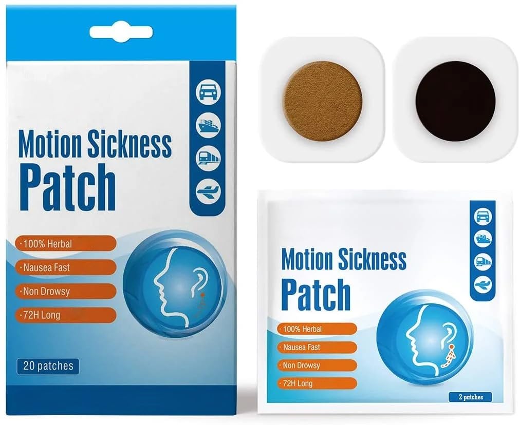 Motion Sickness Patch - 30 Pack - Anti Nausea Patches - Non Drowsy - Relieve Vomiting Nausea Dizziness Vertigo & Other Symptoms Resulted from Cars Ships Airplanes Cruise & Other Forms of Movement.