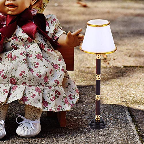 Puppenhaus Zubehör 1:12 Puppenhaus Mini Simulation Metall LED Stehlampe Moderne Nachttischlampe Spielzeug Puppenhaus… – Bild 5