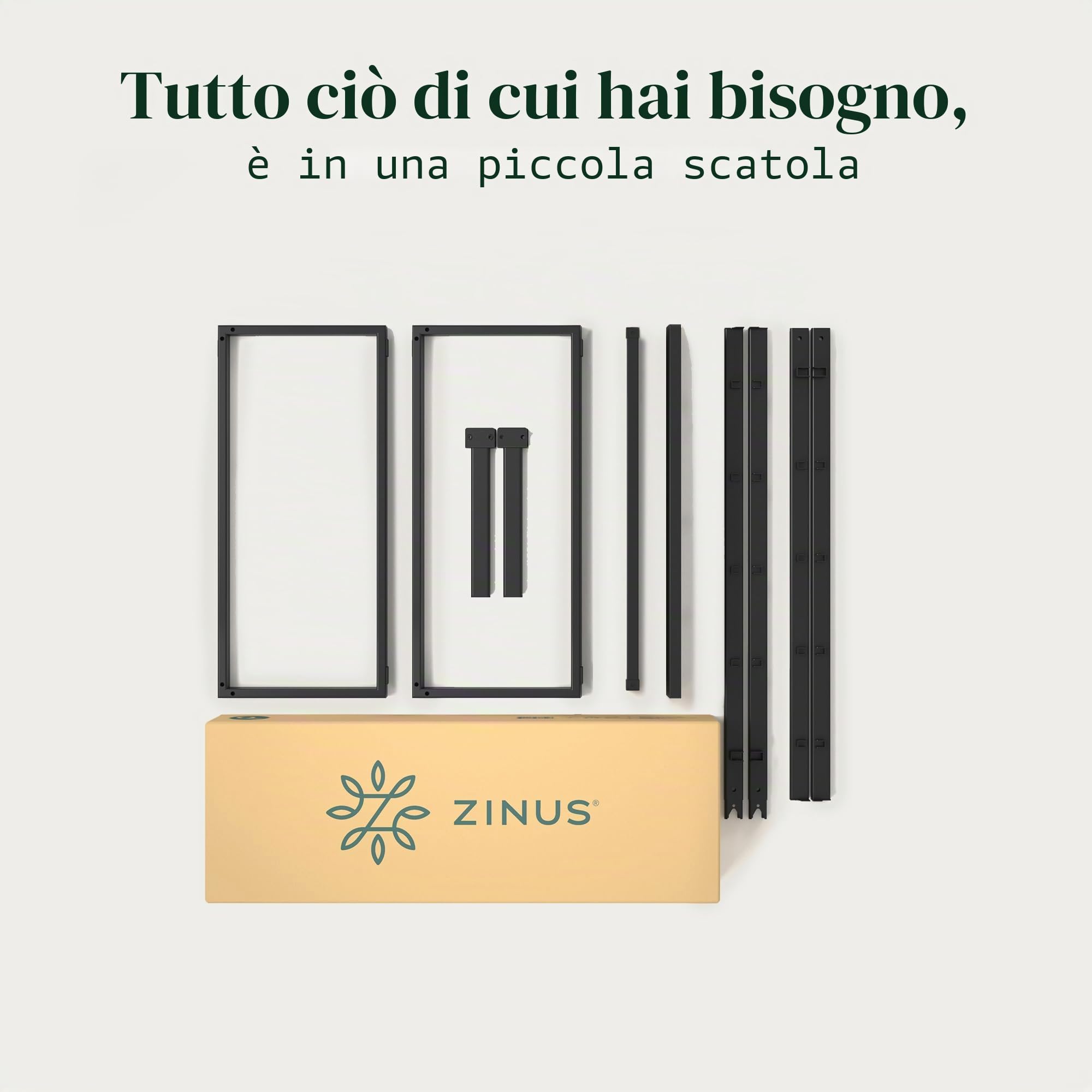 Zinus Letto Lorelai 90 x 200 cm – Altezza 36 cm con spazio sotto il letto – Telaio in metallo – Nero