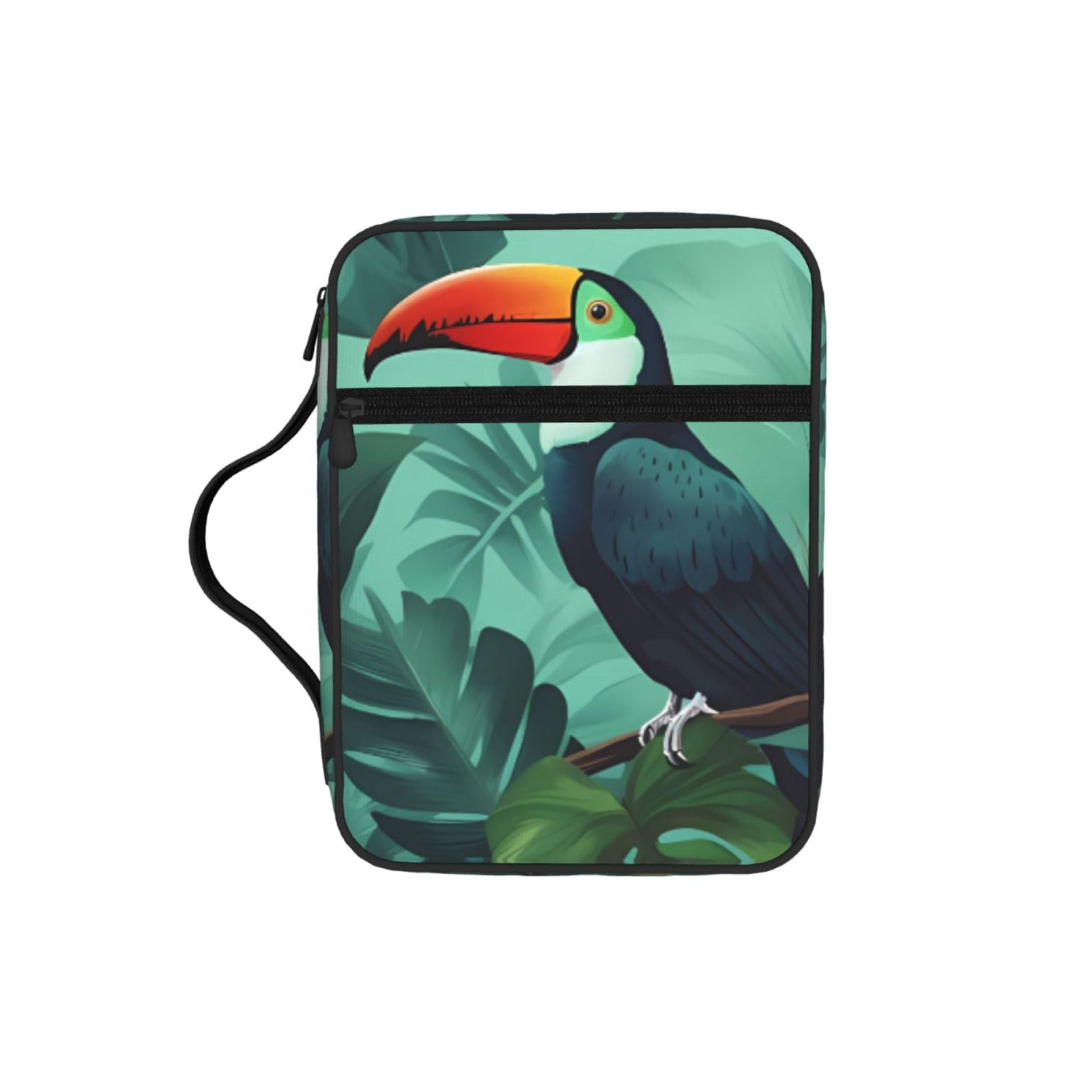 Tropical Leaves Bird Bible Cover Case Waterproof Bible Bag With Handle Organizer Storage Book Cover For Bible Study