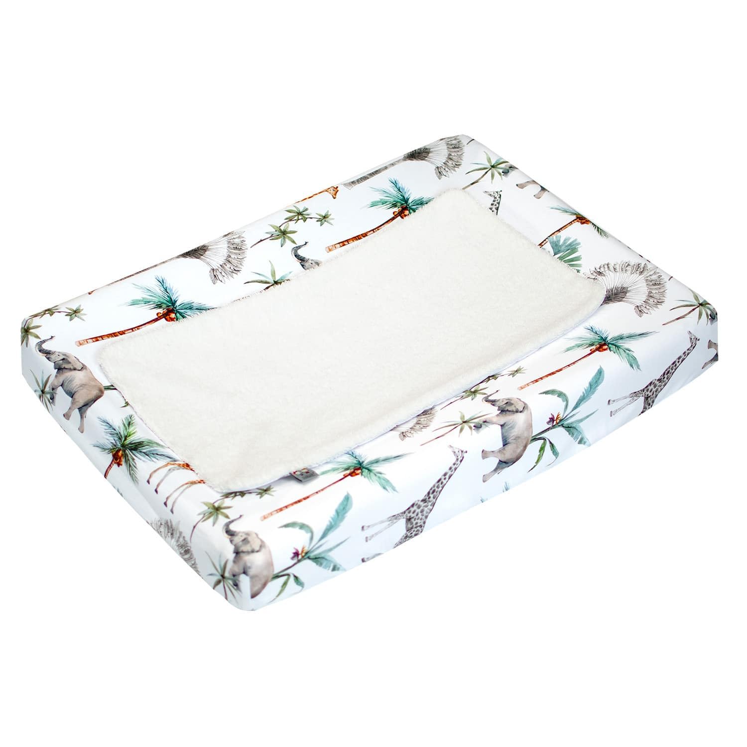 SEVIRA KIDS | Set housse de matelas à langer + tapis de change, Safari - 70 x 50 cm - Made in France 70 x 50 cm