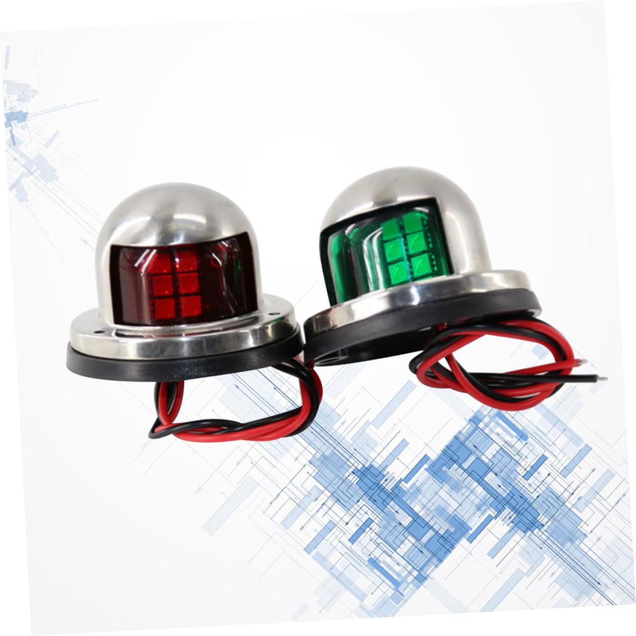 GLEAVI 1Pair LED Boat Navigation Signal Light Side Lights for Dinghy Fishing Sightseeing Boats Durable LED Tail Lights