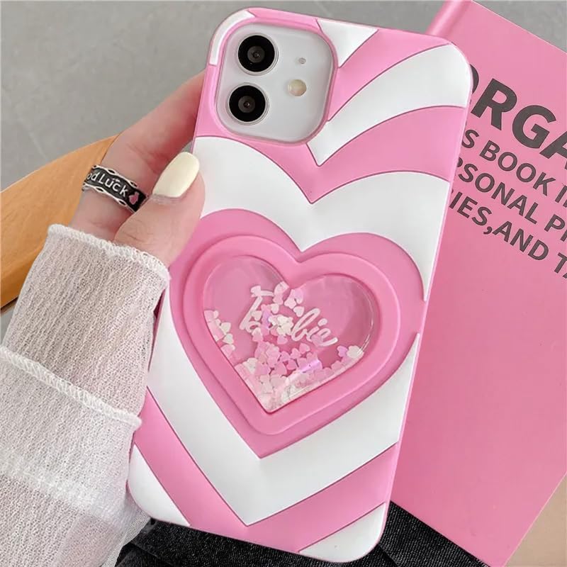 Image of mobistyle Designed for iPhone 11 Cover with Luxury Heart Cartoon Design Soft Silicone Aesthetic Women Teen Girls Back Cover Cases for iPhone 11