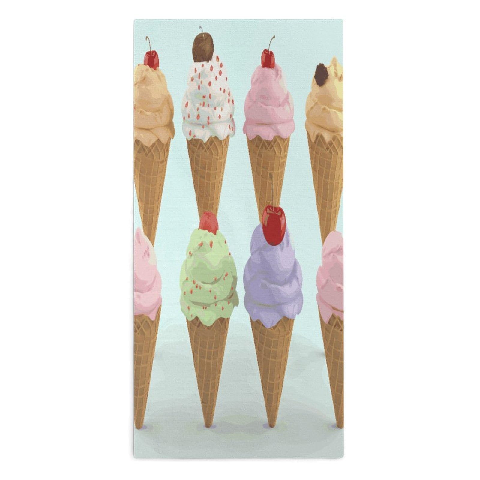 Btcowzrv Style Ice Cream Cones Bath Towel Beach Towels Shower Towel