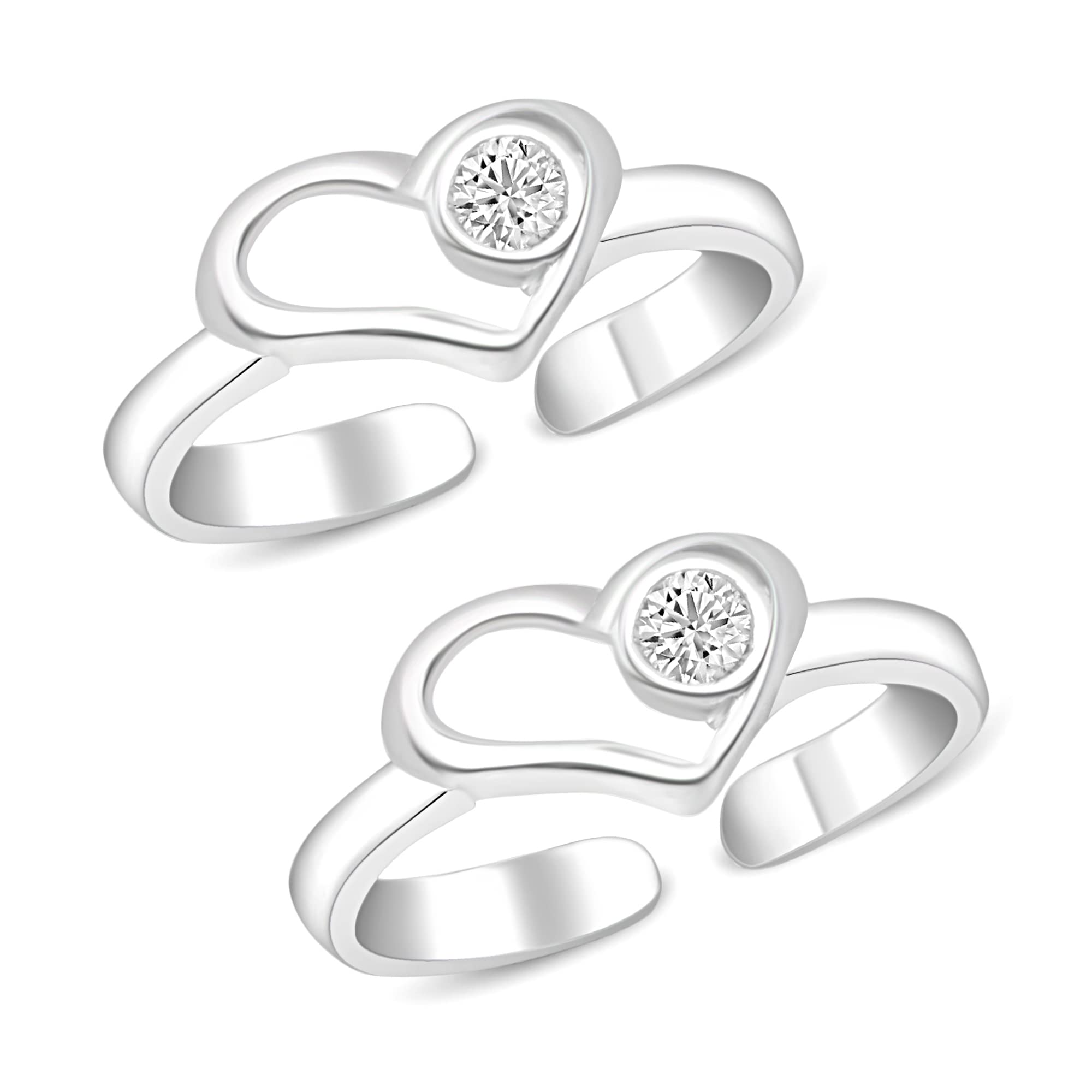 silver chest 925 Sterling Silver Elegant Plain Silver Bands Toe Ring Pair For Women-picture-1