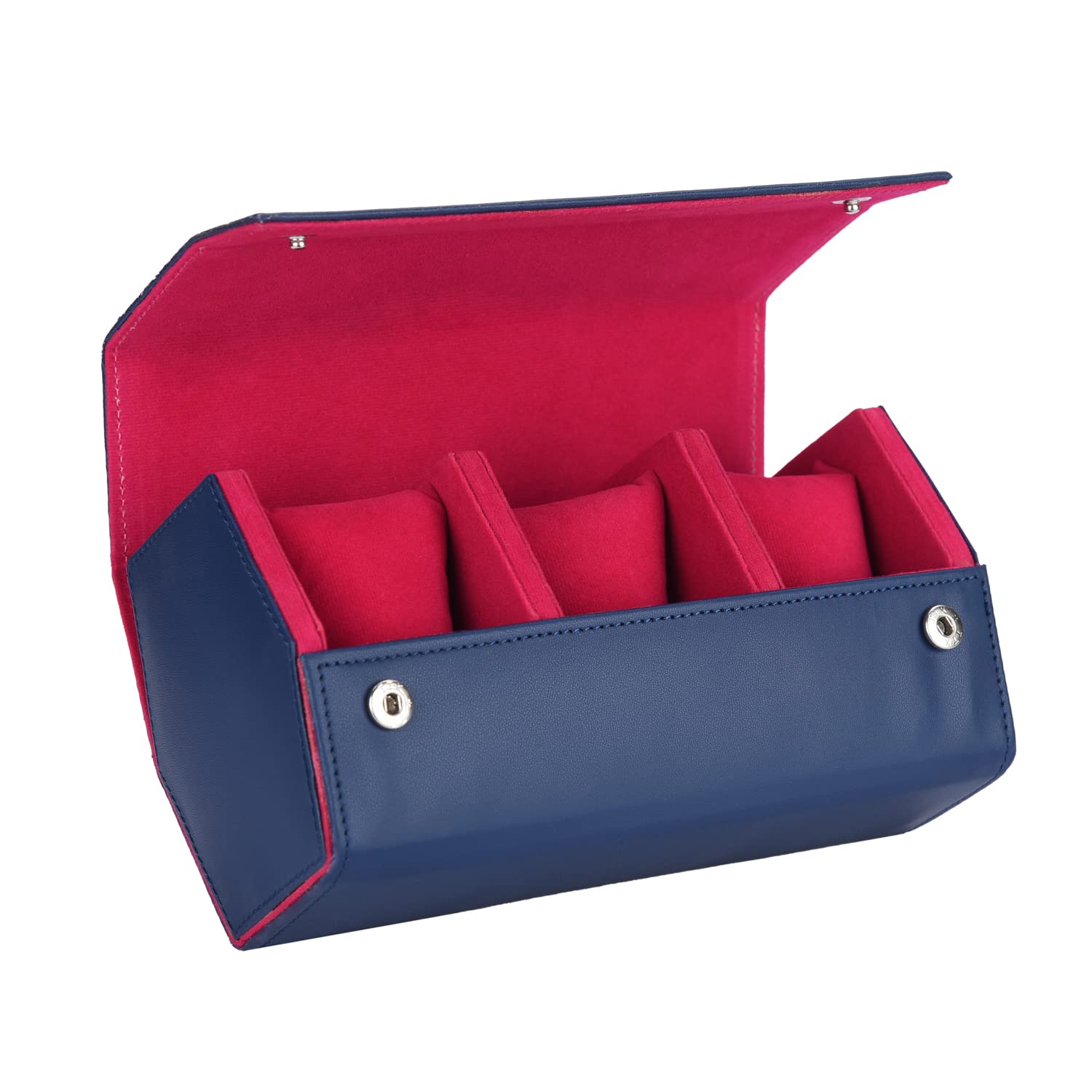 essart Sarvika 3 Slot Watch Keeping Box for Men Women PU Leather Watch Organizer Round Case Watch Holder Pouch for Travel with Lock and Cushion (Blue Pink) (B0BQC7QS24) Amazon Price History, Amazon Price Tracker