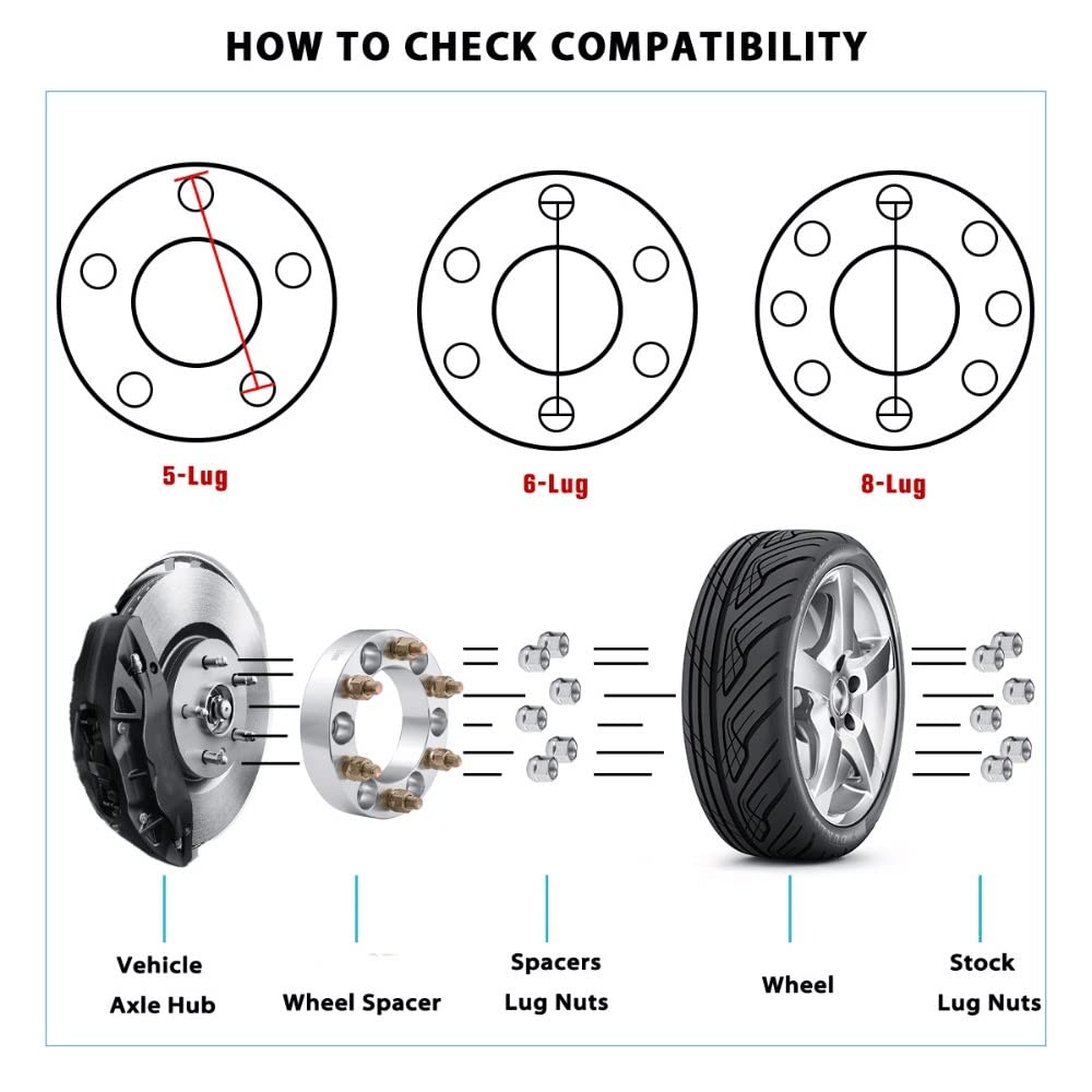 Joints Moyeu Roue Élargis 4 Pièces PCD 6x139.7 Adaptateur D'entretoise De Roue De Voiture Alésage Central 108MM Filetage M12X1.5 Épaisseur 35mm Moyeu Centré 6 Pattes