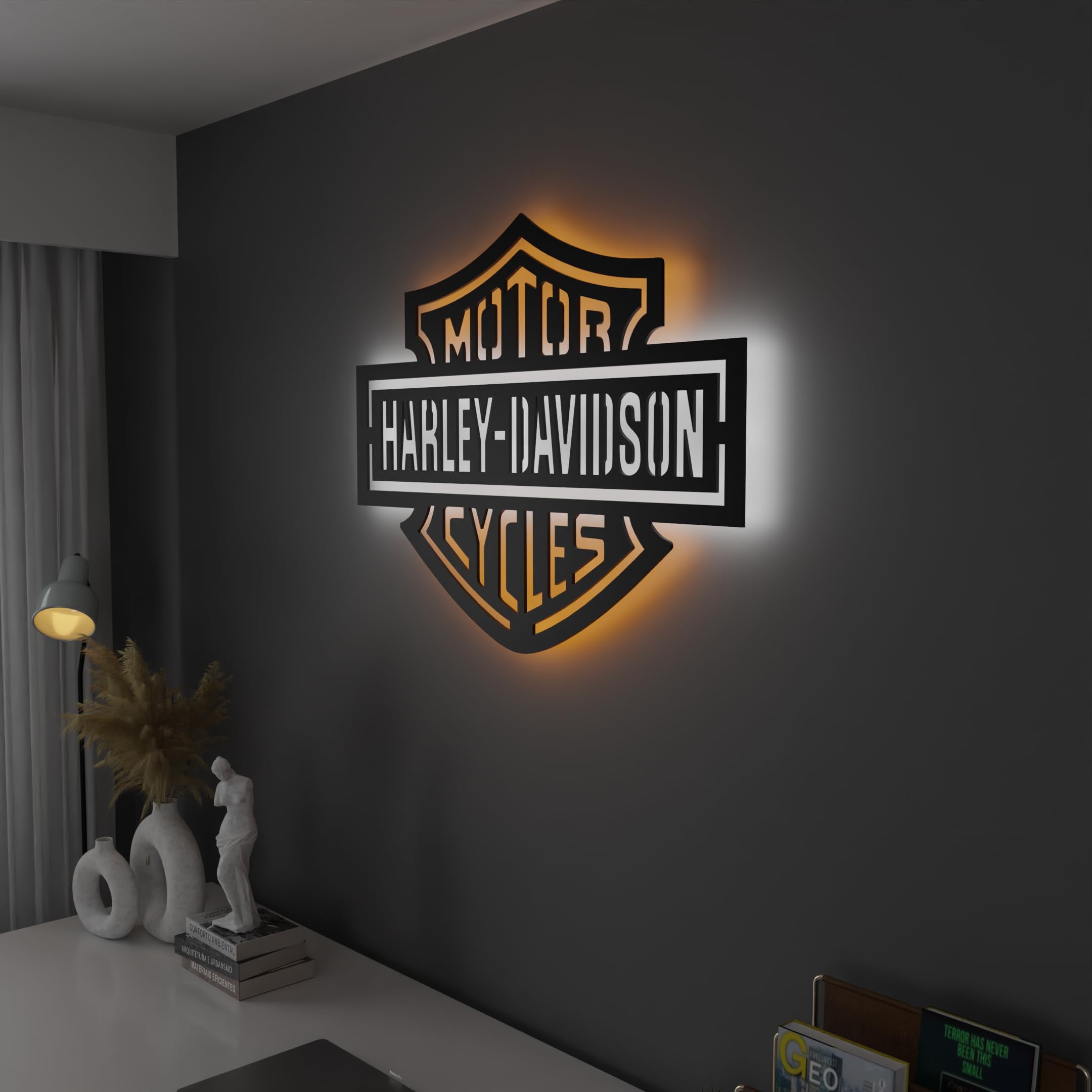 Amazon.com: SAFESYZ Harley Davidson Motorcycle Wall Art, Man Cave