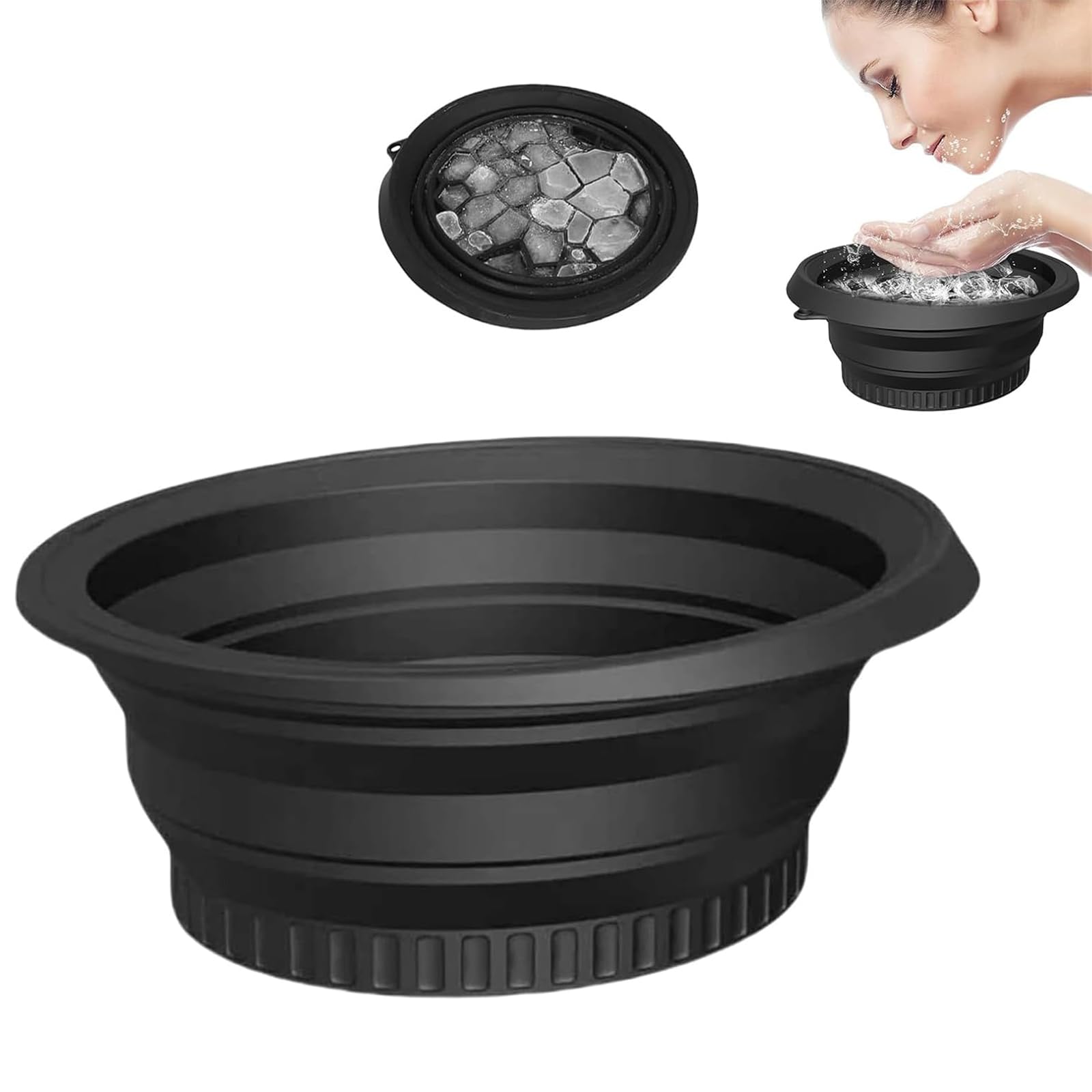 Eisbad Mit Kühlung, Eisbaden, Eisbad, Schüssel Faltbar, Face Ice Bath Bowl, Ice Facial Folding Washbasin, Portable Face Ice Bath Water Chiller for Reduce Puffiness, Für Die Tägliche Pflege