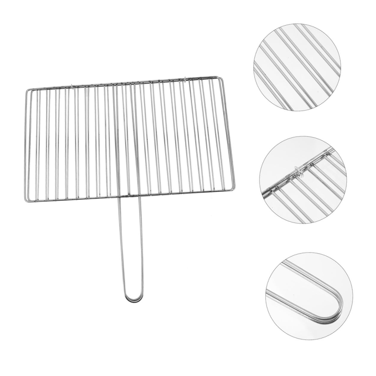 SUPVOX Cestello Griglia in Acciaio Inox 24x34 Cm per Barbecue, Supporto Verticale per Pesce, Carne e Verdure, Resistente Alte Temperature, Accessorio Versatile per Cucina Esterna e Campeggio