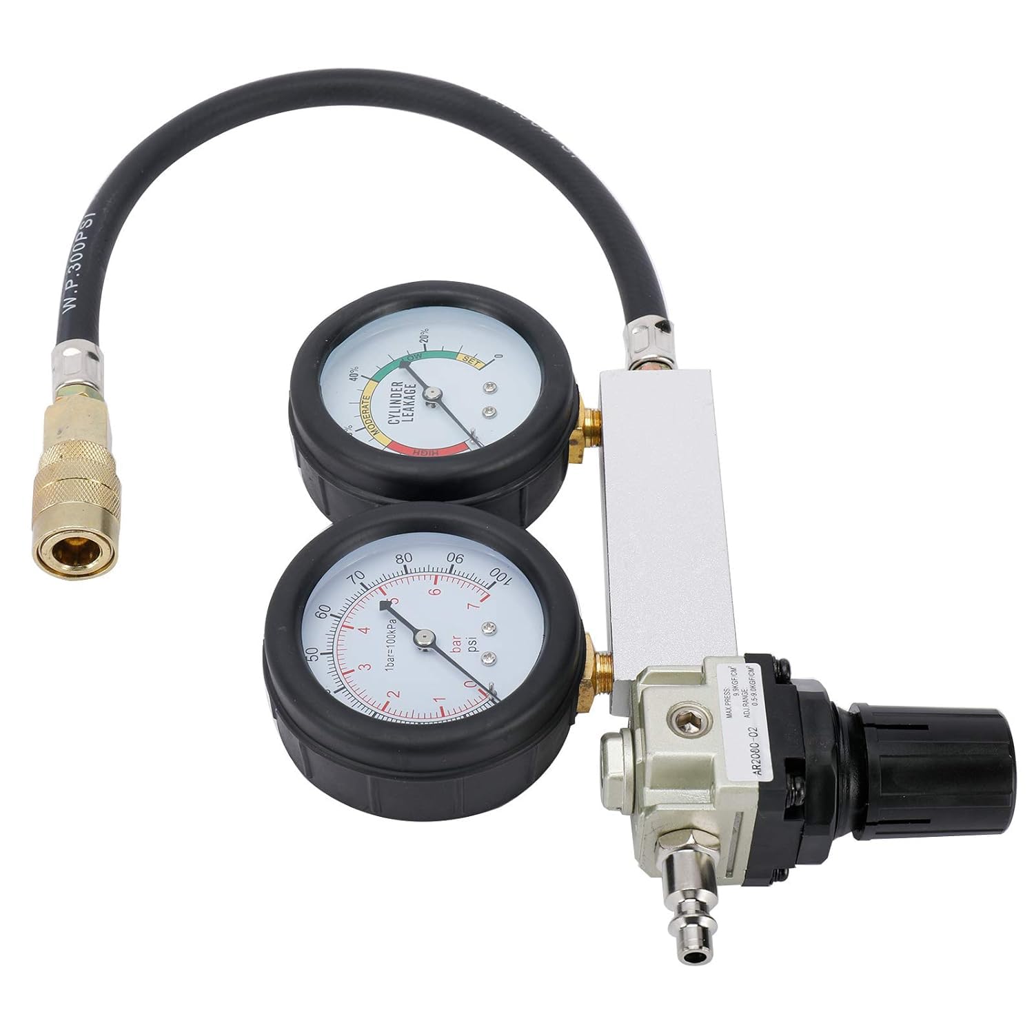 TU-21 Motor Kompressionsprüfer Set - Für Zylinderdruck Und Leckrate (0-100PSI)