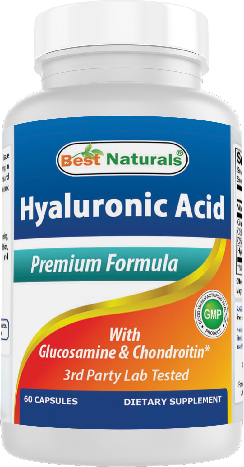 Best Naturals Hyaluronic Acid 100 mg 60 Capsules - Support Healthy Joints and Youthful Skin 1 Count (Pack of 60)